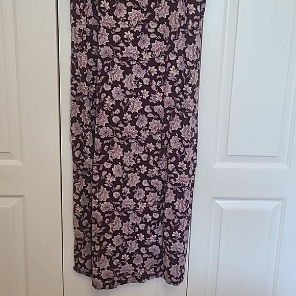 J Jill Wearever V-neck Floral Stretch Maxi Dress Pockets Size L - Picture 8 of 11